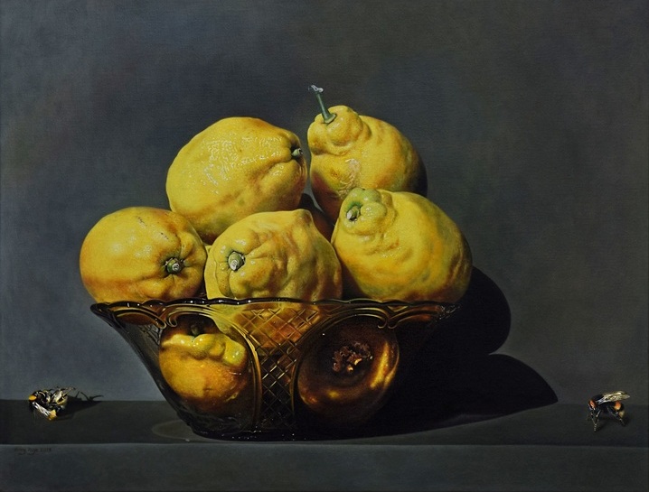 Bowl of Lemons, 2013 – Still life oil painting on canvas, 80 x 55 cm – Ginny Page